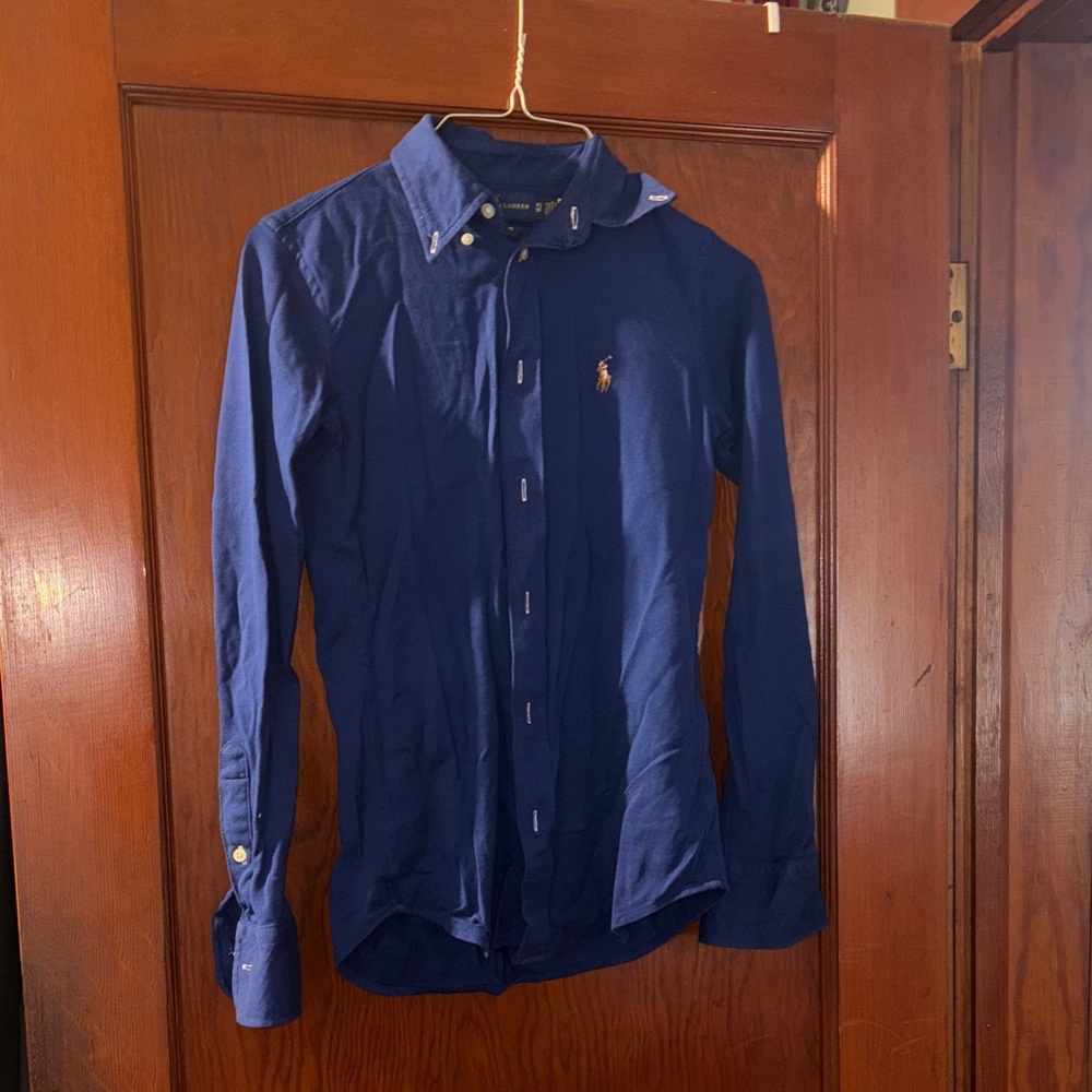 Polo by Ralph Lauren Women's Navy Button Down Shirt
